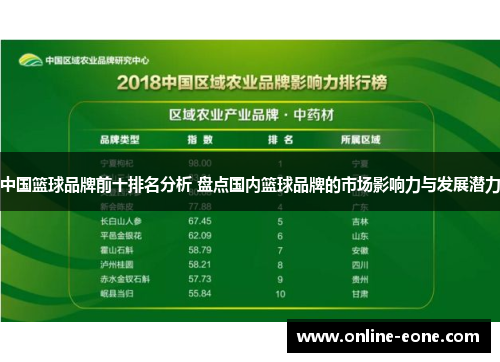 中国篮球品牌前十排名分析 盘点国内篮球品牌的市场影响力与发展潜力