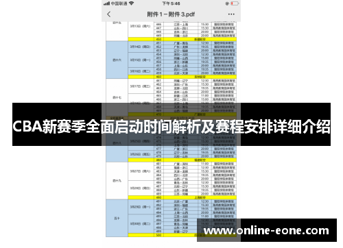 CBA新赛季全面启动时间解析及赛程安排详细介绍
